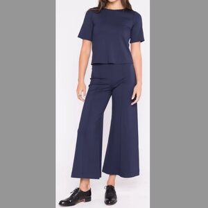 Ripley Rader Ponte Knit Cropped Set - Navy - Small (US 4-6)